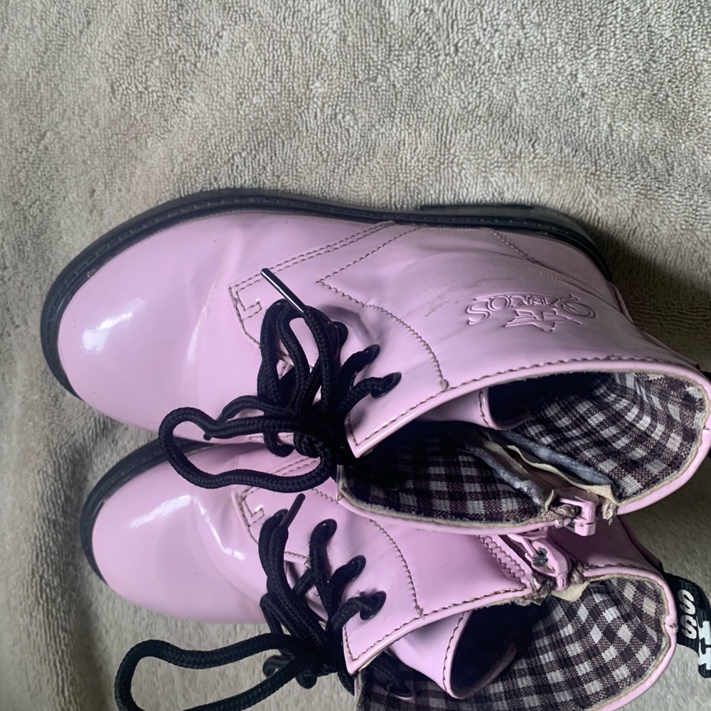 Pink and Black Boots with Smooth Finish